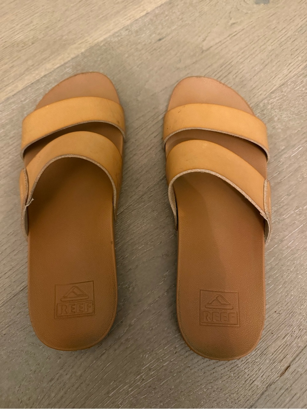 Reef Women's Tan Double-Strap Slide Sandals - Picture 2 of 6